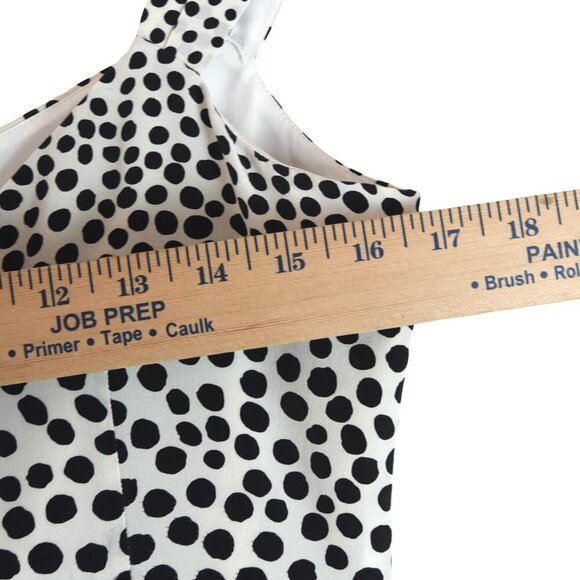 Ann Taylor Polka Dot Dress Size 6 Preppy Fit & Flare Ruched Bust Academia Twee - Picture 6 of 6